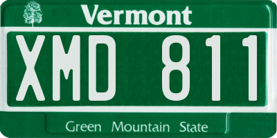 VT license plate XMD811