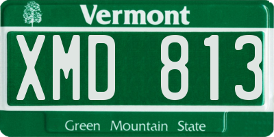 VT license plate XMD813