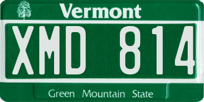 VT license plate XMD814