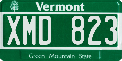 VT license plate XMD823
