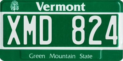 VT license plate XMD824