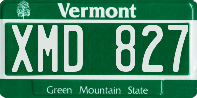 VT license plate XMD827