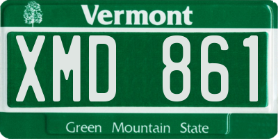 VT license plate XMD861