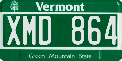 VT license plate XMD864