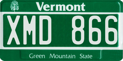 VT license plate XMD866