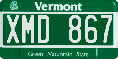 VT license plate XMD867