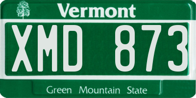 VT license plate XMD873