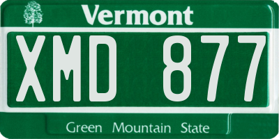 VT license plate XMD877