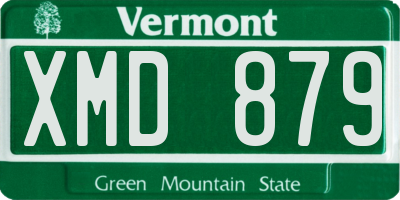 VT license plate XMD879