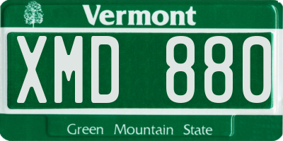 VT license plate XMD880