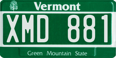 VT license plate XMD881
