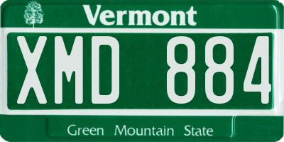 VT license plate XMD884