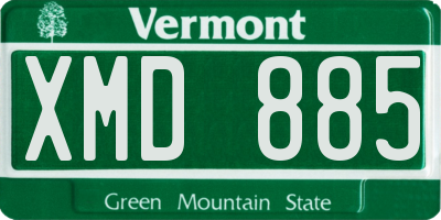 VT license plate XMD885