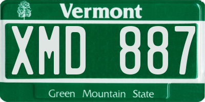 VT license plate XMD887