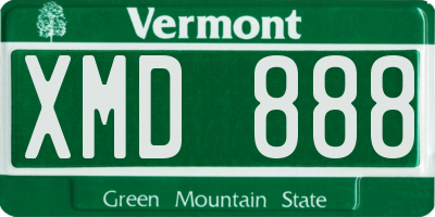 VT license plate XMD888