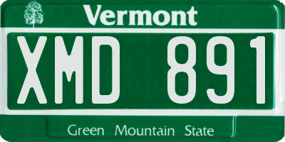 VT license plate XMD891