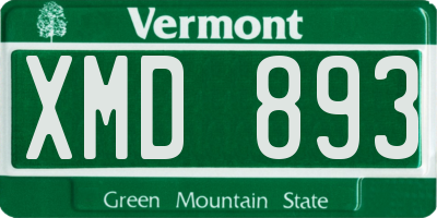 VT license plate XMD893