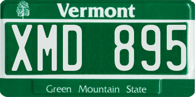 VT license plate XMD895