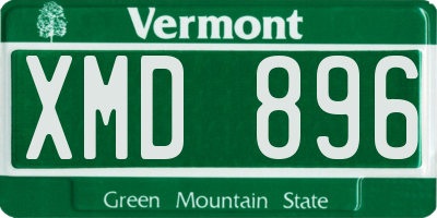 VT license plate XMD896