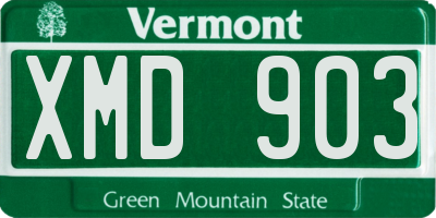 VT license plate XMD903