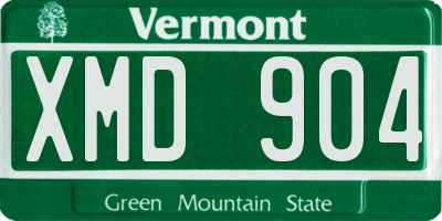 VT license plate XMD904
