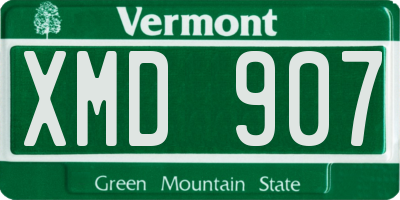 VT license plate XMD907