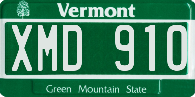 VT license plate XMD910