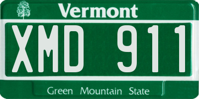 VT license plate XMD911