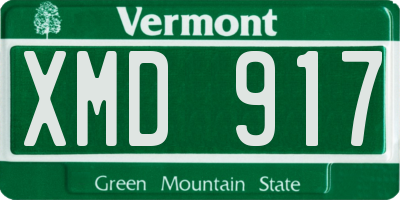 VT license plate XMD917