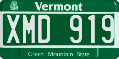 VT license plate XMD919