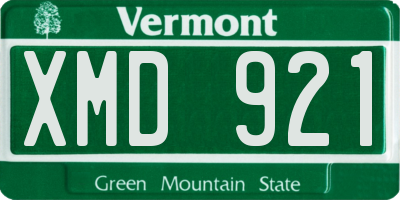 VT license plate XMD921