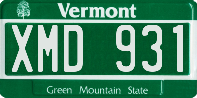VT license plate XMD931