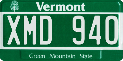 VT license plate XMD940