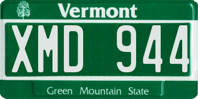 VT license plate XMD944