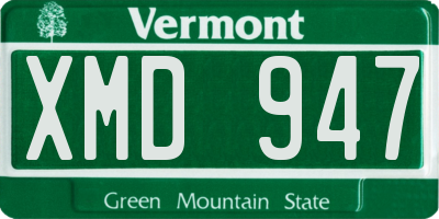 VT license plate XMD947