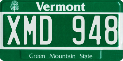 VT license plate XMD948