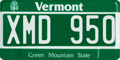 VT license plate XMD950