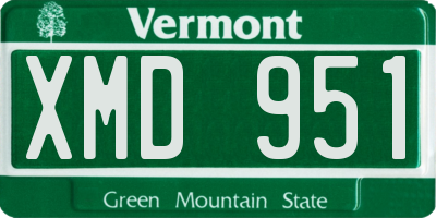 VT license plate XMD951