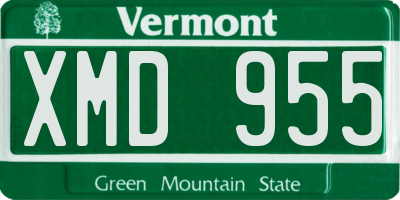 VT license plate XMD955
