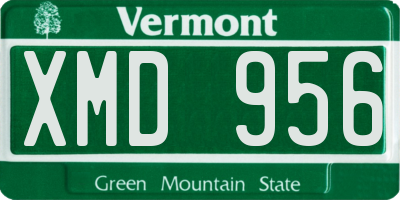 VT license plate XMD956