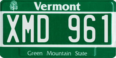 VT license plate XMD961