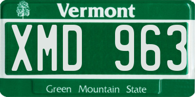 VT license plate XMD963