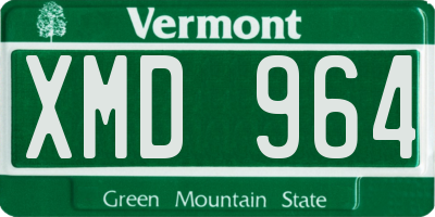 VT license plate XMD964