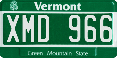 VT license plate XMD966
