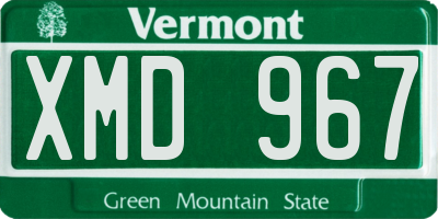 VT license plate XMD967