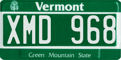 VT license plate XMD968