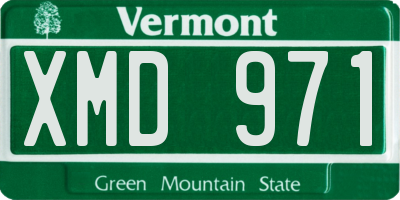 VT license plate XMD971