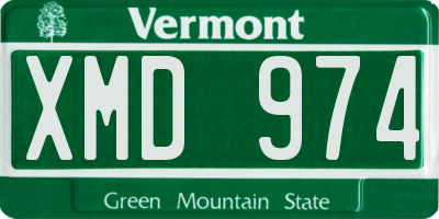VT license plate XMD974