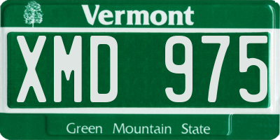 VT license plate XMD975