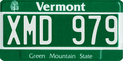 VT license plate XMD979